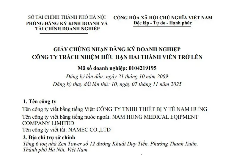 chuyen-doi-loai-hinh-doanh-nghiep-cho-cong-ty-tnhh-thiet-bi-y-te-nam-hung